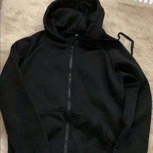 black zip up jacket